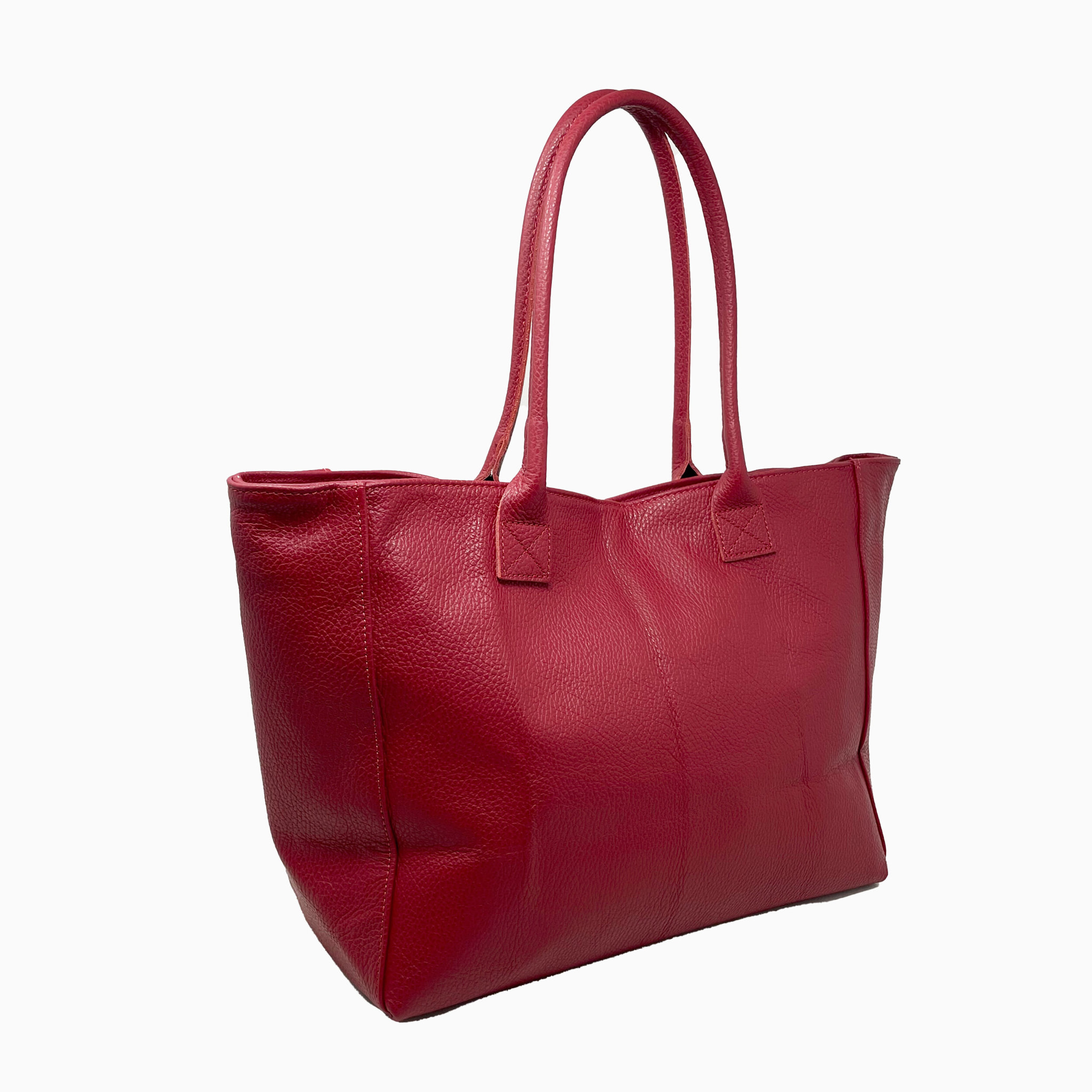 Chicca Borse - Borsa a Spalla Donna in Vera Pelle - Colore Dollaro Rosso
