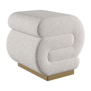 Pouf en bois "Sally" 40 x 42 x 42 cm - Crème