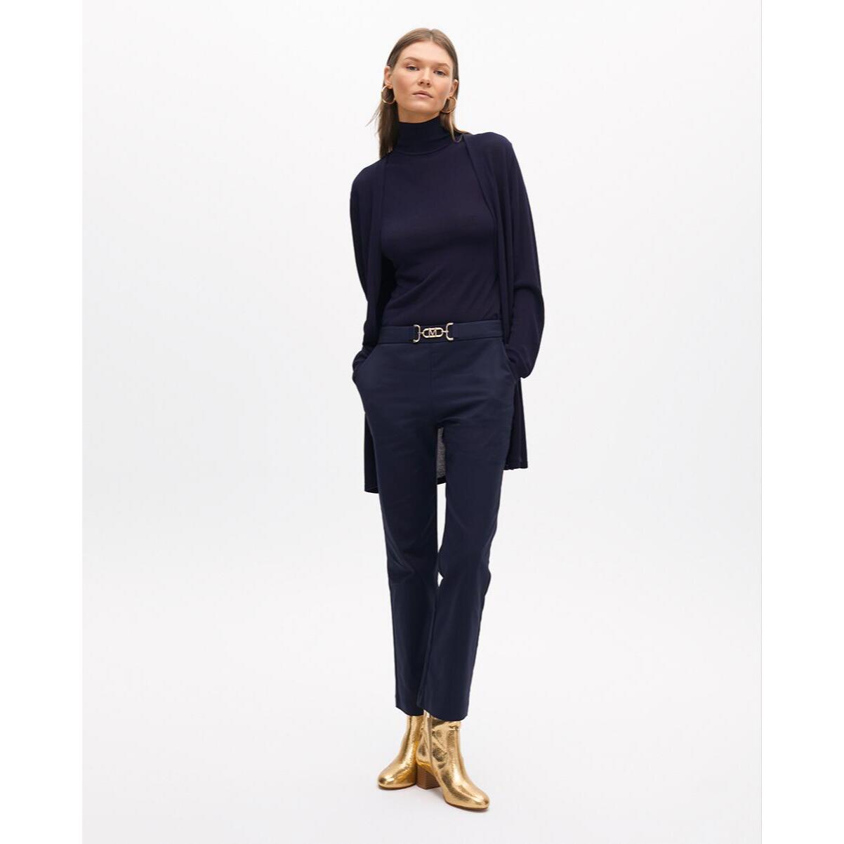 Top senza maniche collo alto in maglia