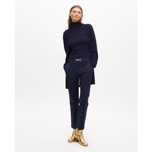 Top senza maniche collo alto in maglia