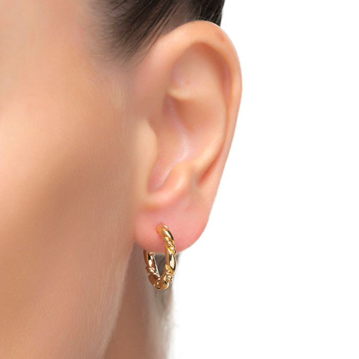 Pendientes de 12mm de diámetro acabado oro amarillo de 18K
