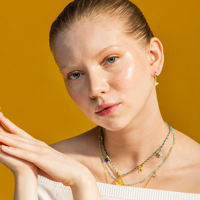 Pendientes de Circonita Brillante acabados en oro amarillo de 18k