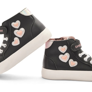 Sneakers alte da bambina con stampa a cuore