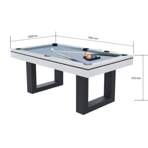 Table multi-jeux 3 en 1 billard et ping-pong en bois blanc ARIES