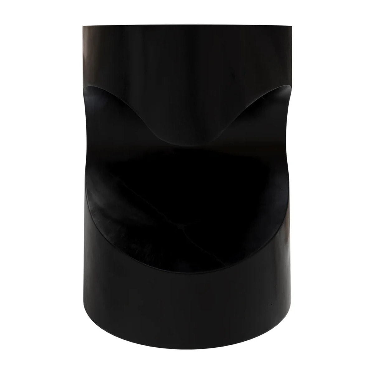 Table d'appoint noire en bois de suar D35 cm - Chowi