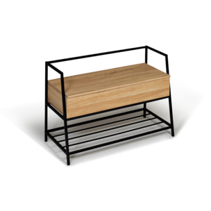 Banc coffre Timéo bois et pieds noirs