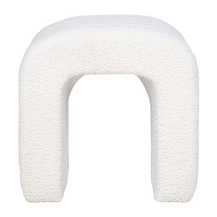 Kenta - pouf - en tissu bouclette - Blanc