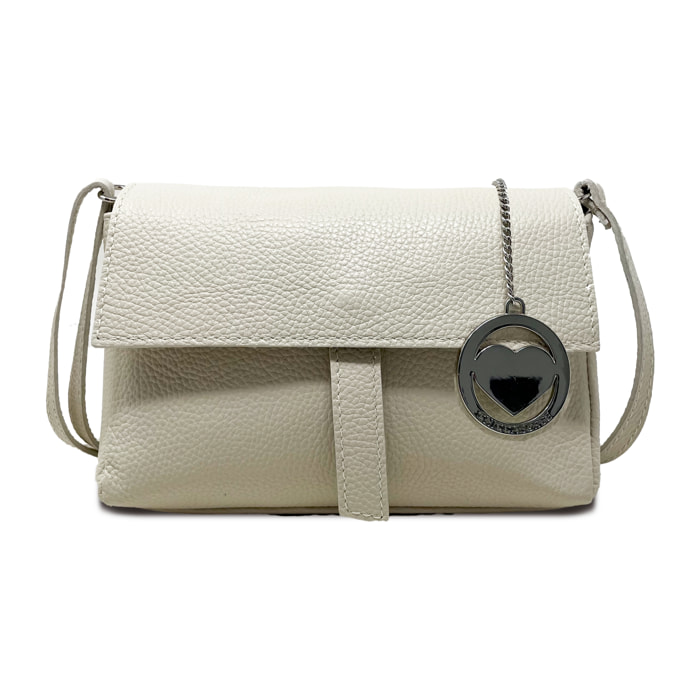 Chicca Borse - Tracollina Clutch Donna in Vera Pelle - Colore Beige