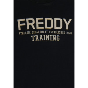 T-shirt con logo centrale e dettaglio camouflage