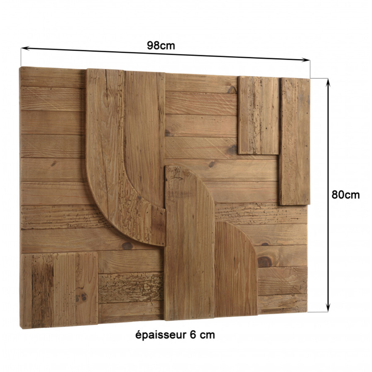 ANDRIAN - Décoration murale C - 98x80cm formes géométriques Pin recyclé