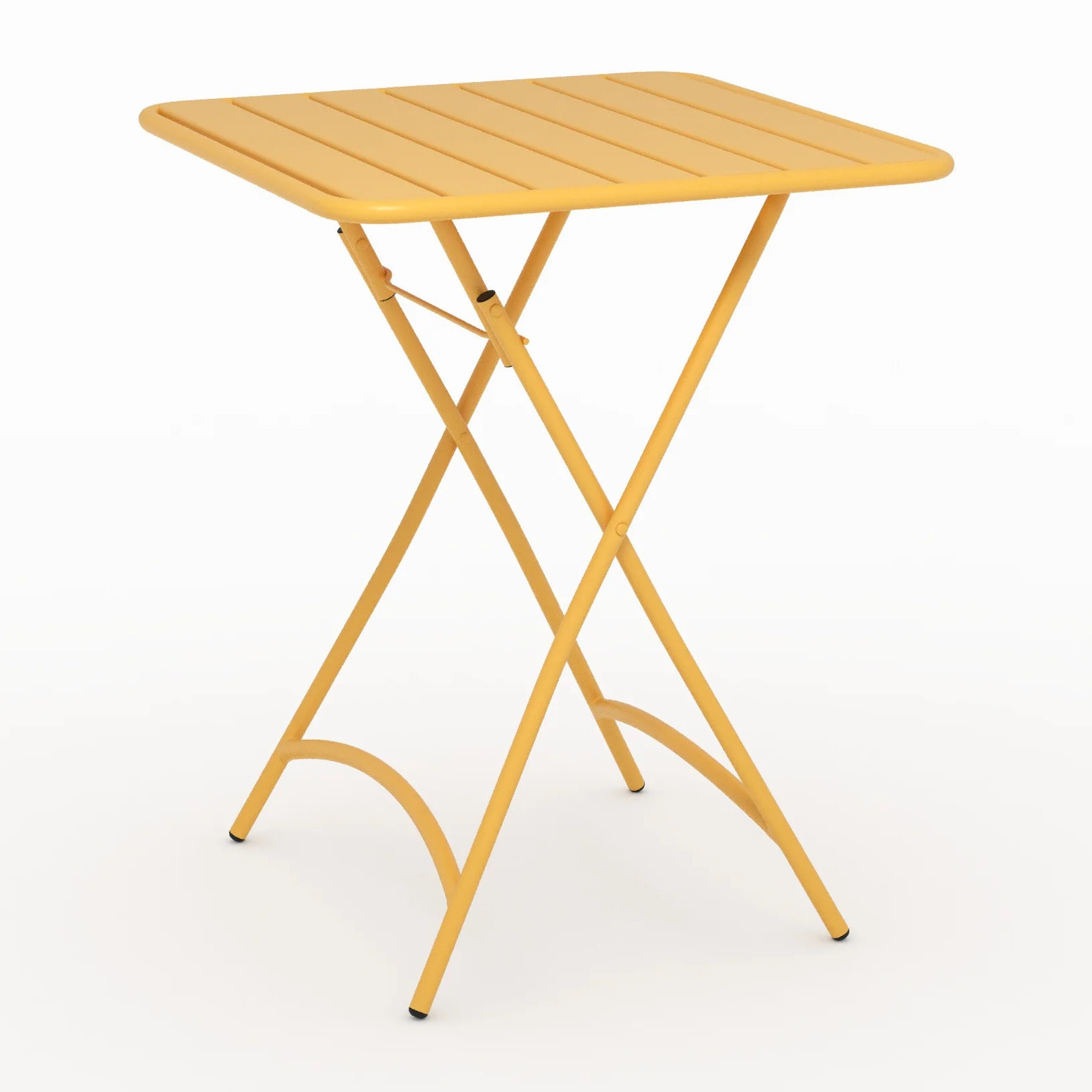 Table de jardin pliante en métal jaune beurre 2 personnes - Yumi