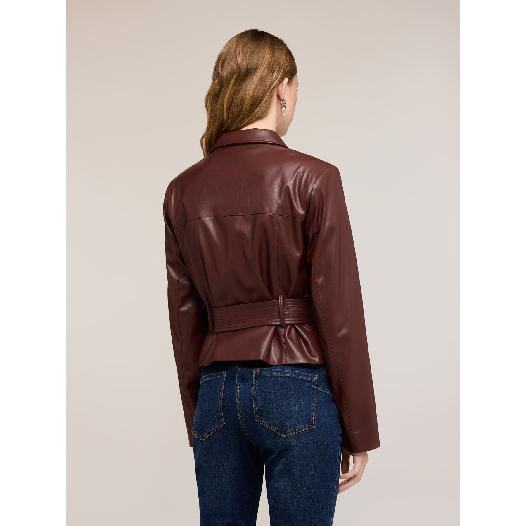 Motivi - Giubbotto effetto coating con cintura - Marrone