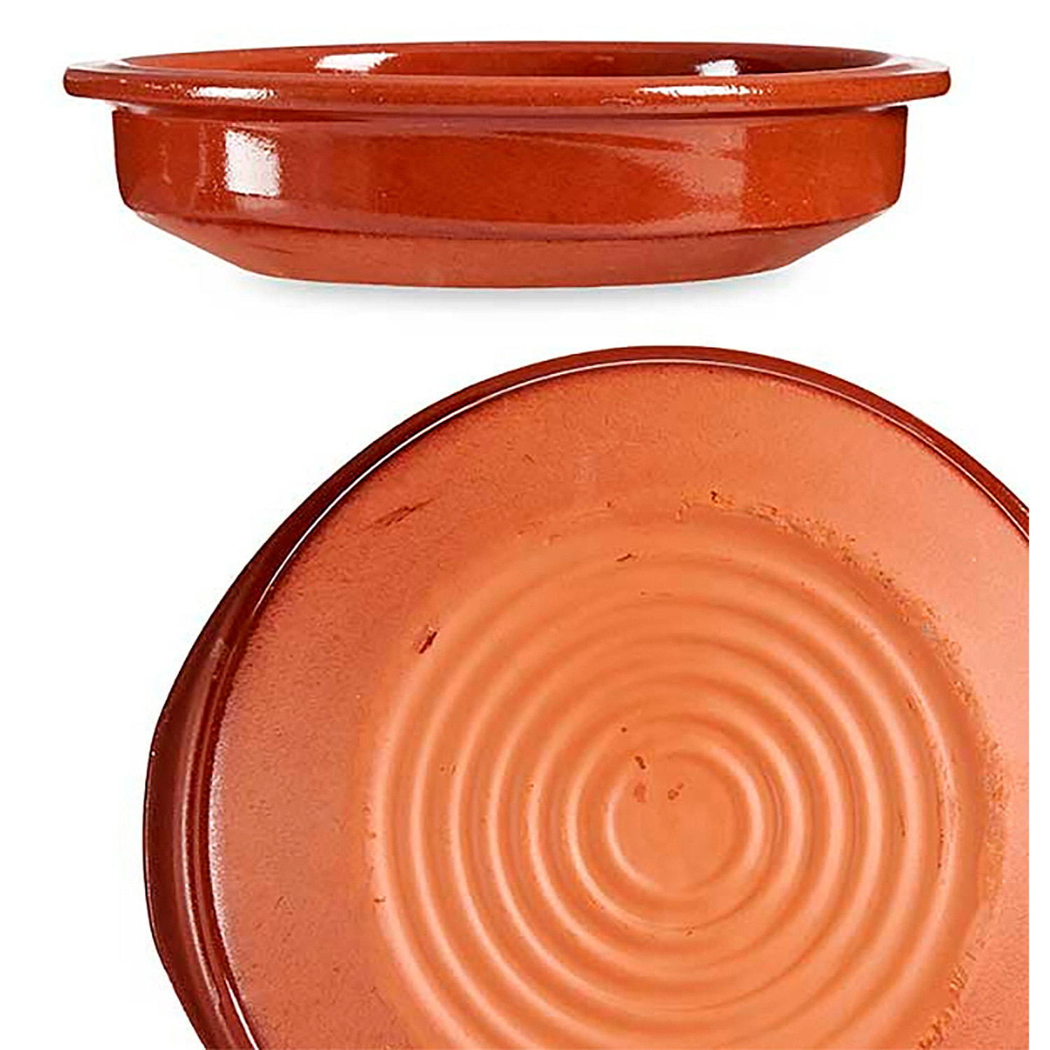 Cazuela redonda de cerámica refractaria. 18 cm diámetro.
