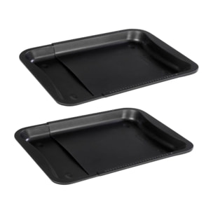 Lot de 2 moules à gâteaux 35-52/32/3 cm en acier Black mettallic Black mettallic Zenker  Black mettallic