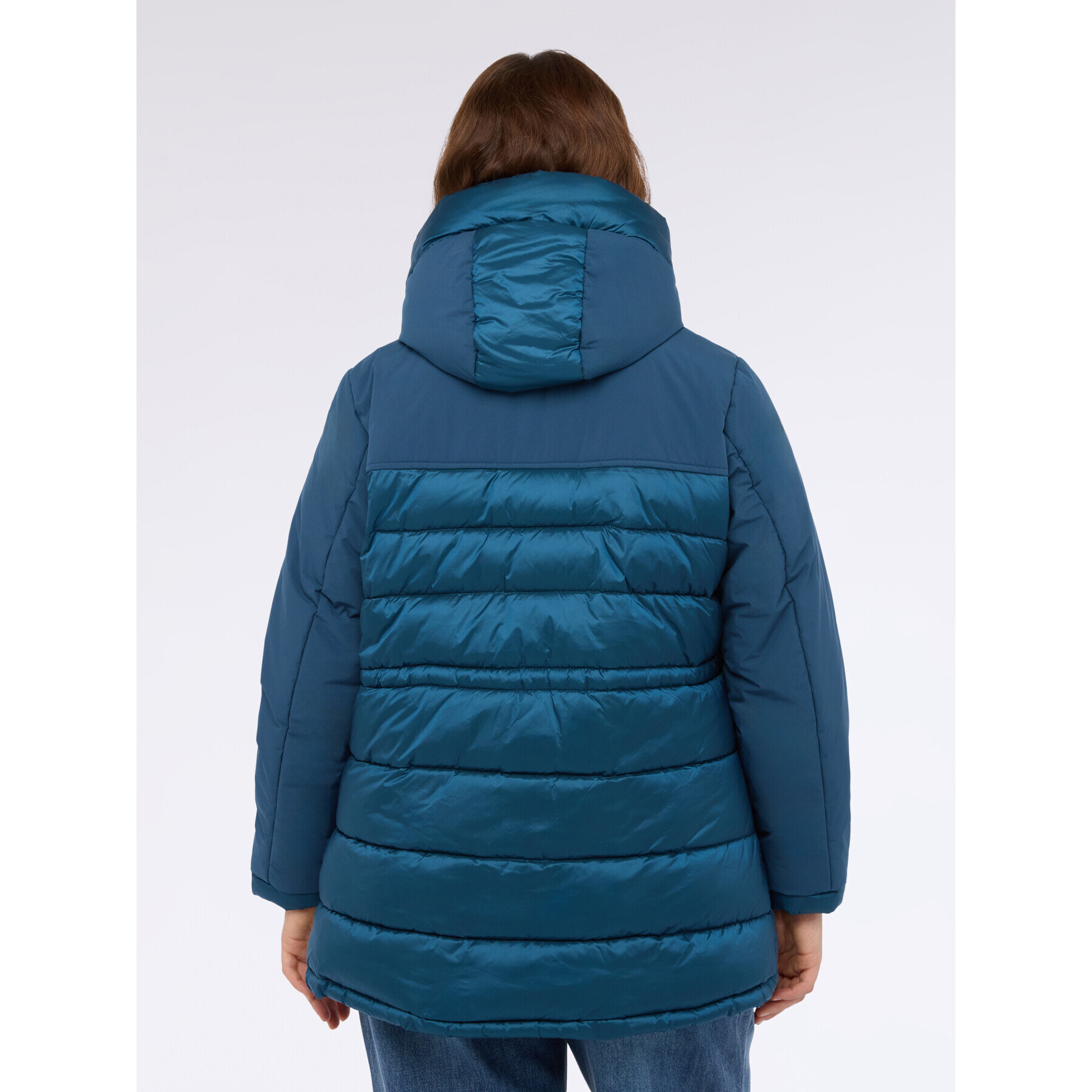 Fiorella Rubino - Plumífero híbrido con capucha - Petrol Blue