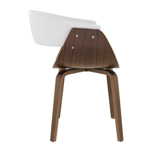 Chaise en cuir synthétique blanc - Piada