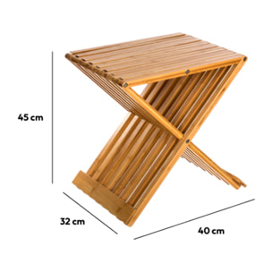 Tabouret pliant d'appoint Bambou
