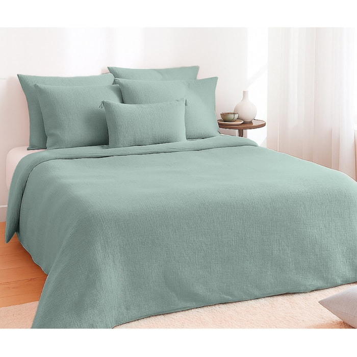 Parure Housse De Couette 100% gaze De Coton Amande