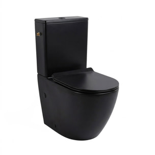 PixL WC à poser sans bride + abattant SoftClose + réservoir de chasse, alimentation latérale, noir mat (CEPX030RREXVPBKM)