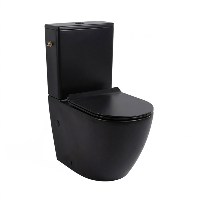 PixL WC à poser sans bride + abattant SoftClose + réservoir de chasse, alimentation latérale, noir mat (CEPX030RREXVPBKM)