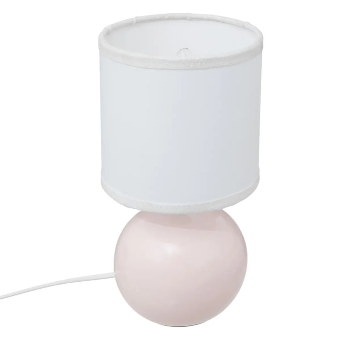 Lampe céramique "Timéo" H25cm rose clair