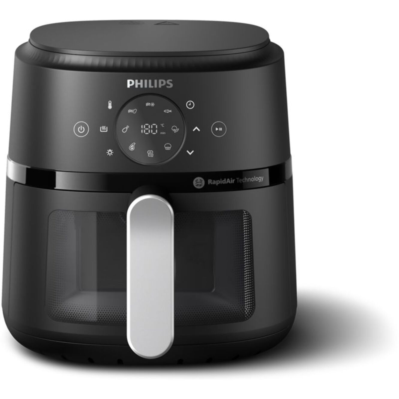 Airfryer PHILIPS NA211/00 friteuse sans huile avec fenêtre de cuisson Noir/Argent, Série 2000 3.2L