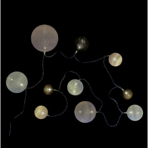 Guirlande Boule 10led Multi-taill Poudre 192cm