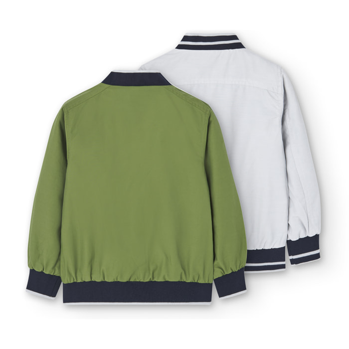 Cazadora técnica niño, estampado, verde militar