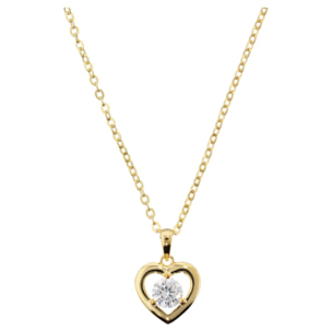 Collana con Cuore e Punto Luce in Cubic Zirconia in Argento 925