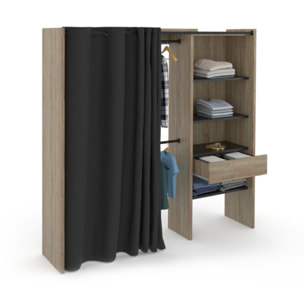 Dressing Aline extensible 120-170cm effet bois