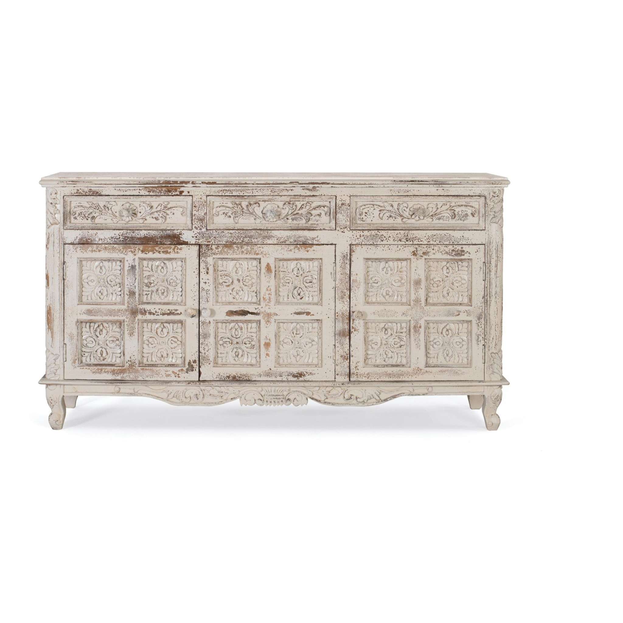 Aparador de Madera de Mango Estilo Mediterráneo Moderno