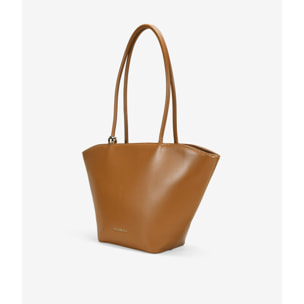 Bolso tote cuero con cremallera