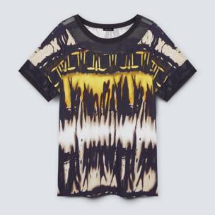 Fiorella Rubino - T-shirt con stampa tie dye - Nero