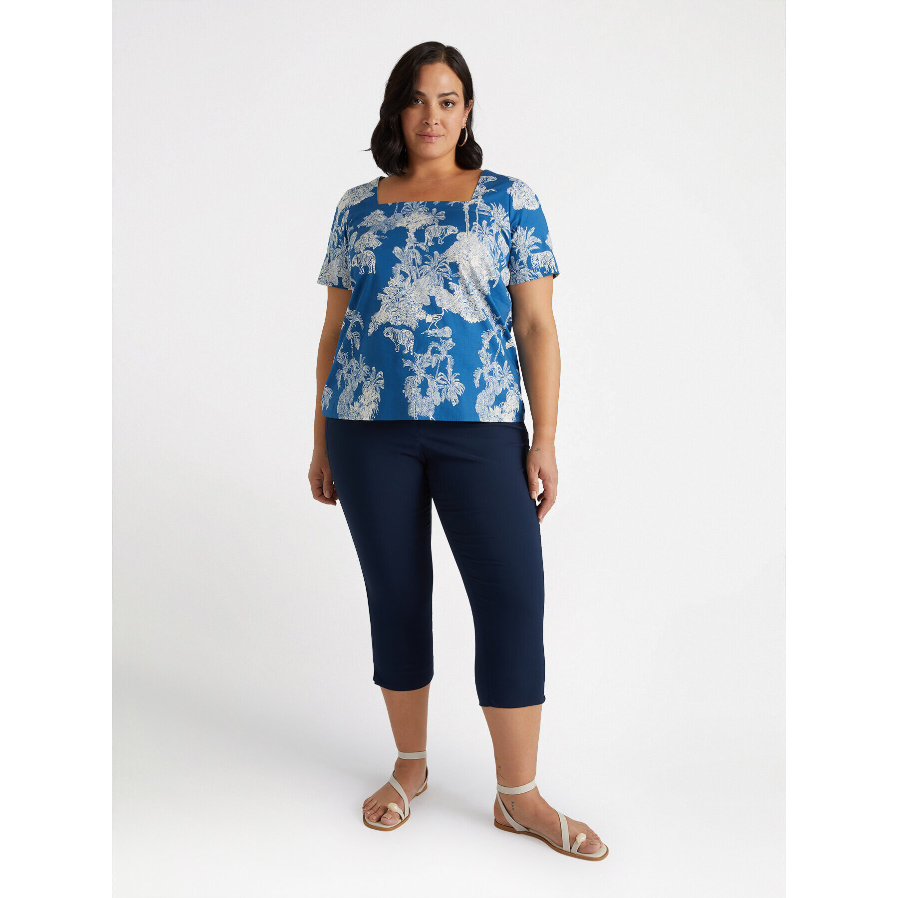 Fiorella Rubino - Pantalones capri con aberturas en la parte inferior - Azul