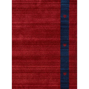 Tapis Caku, beige et rouge motif simple et élégant