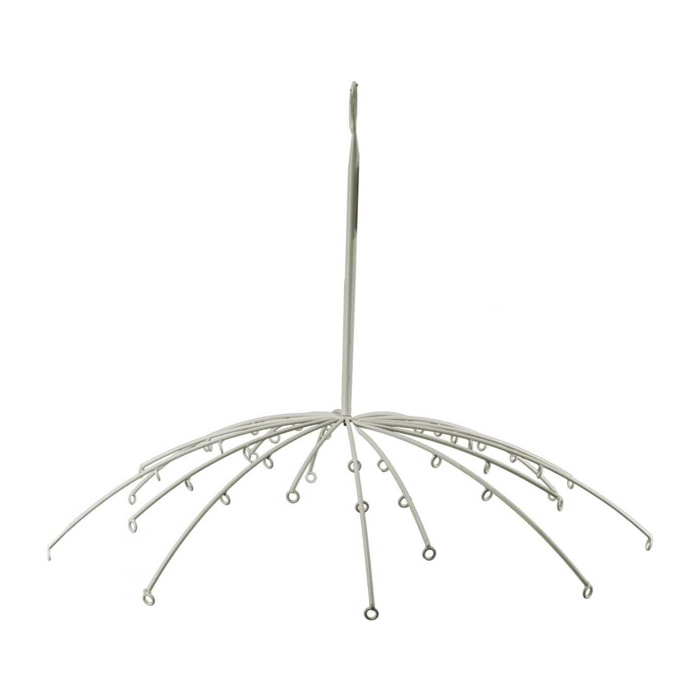 Espositore sospeso in metallo color crema tondo cmø78h60,5