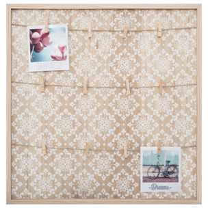 Porte-photos "Telma" en bois et corde 48x48cm
