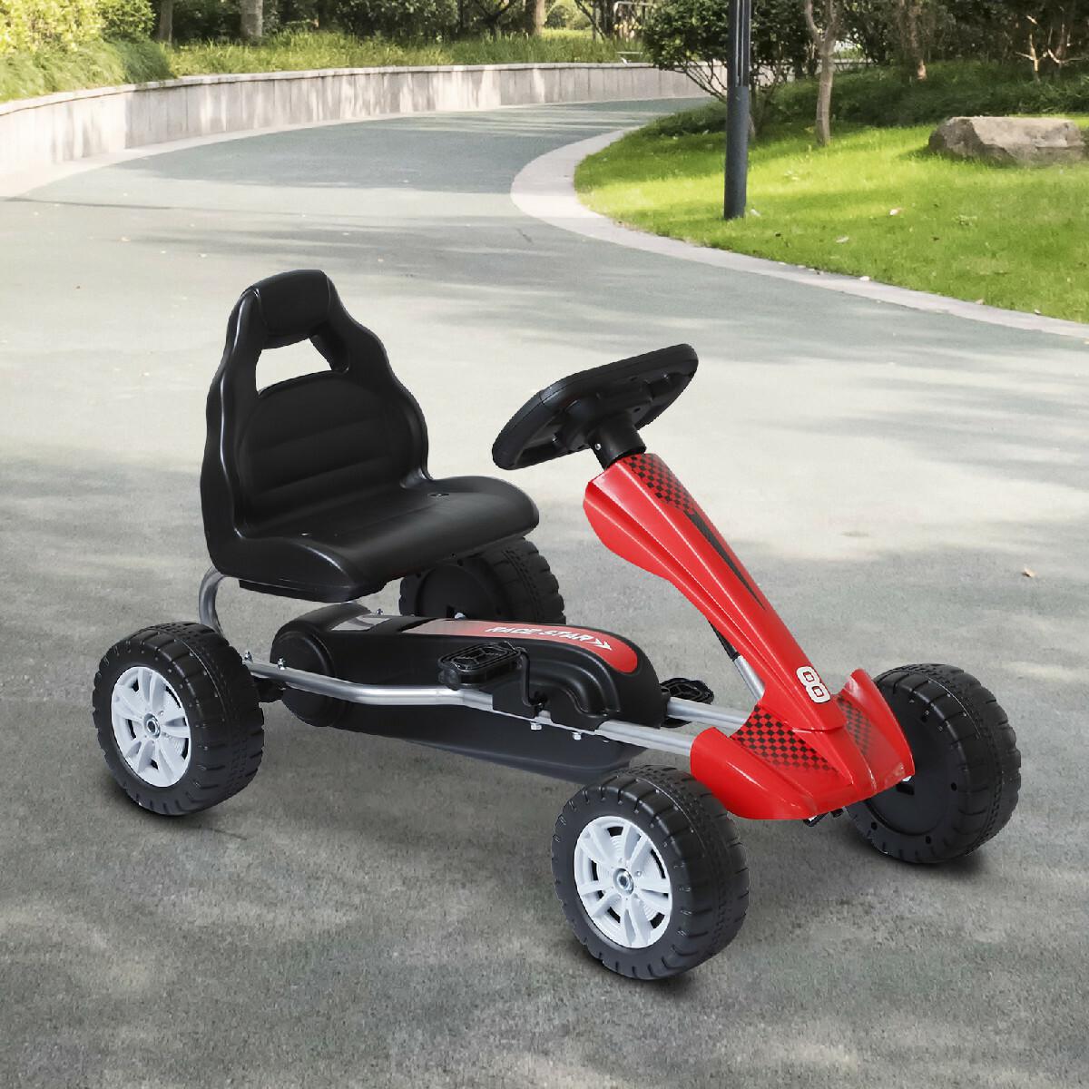 Vélo et véhicule pour enfants kart à pédales Go kart Formule 1 Racing rouge