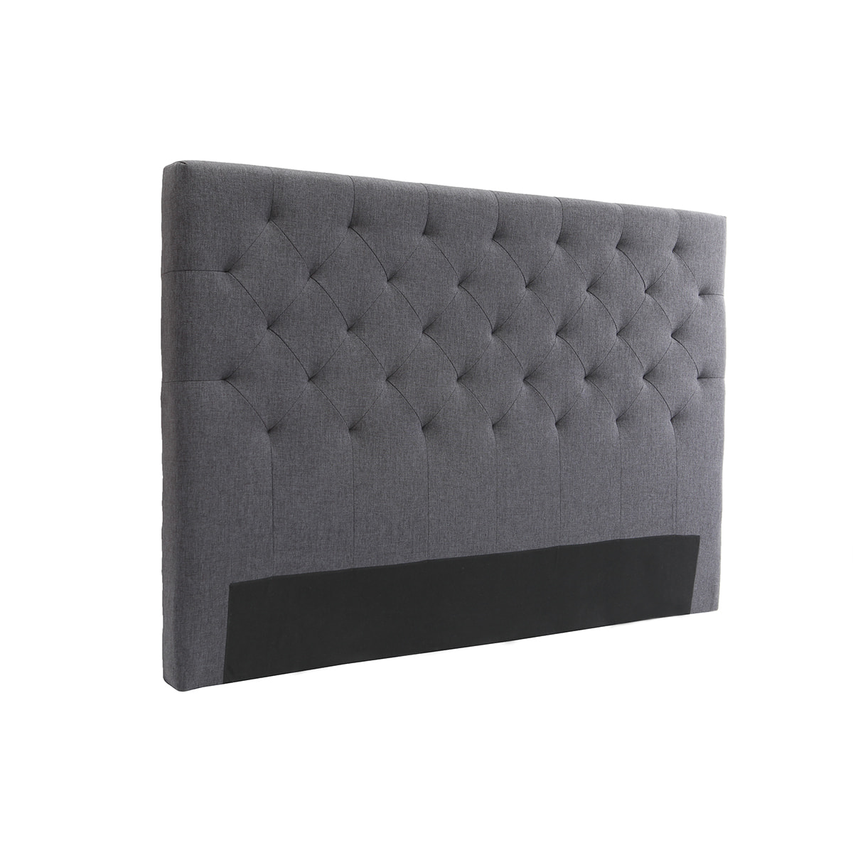 Tête de lit capitonnée en tissu gris foncé L160 cm ENGUERRAND