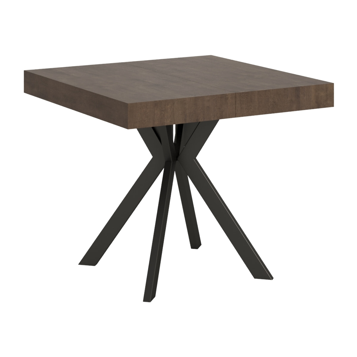 Table extensible 90x90/194 cm Dolcezza noyer pieds anthracite