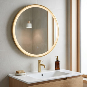 Miroir LED rond 60 cm avec capteur tactile et mémoire des réglages SAT (SATZFULED60)