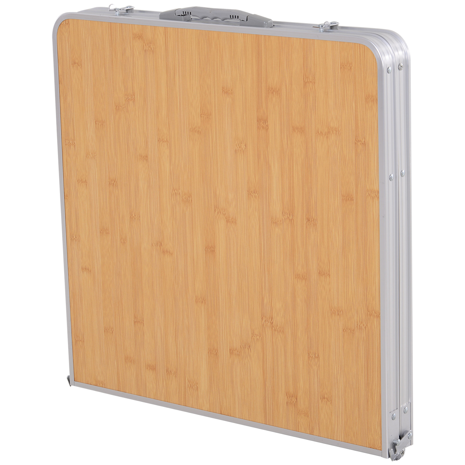 Plegable de Camping Portátil con Ala Abatible Mesa de Picnic de Encimera MDF Estructura Ligera de Aluminio Carga 30kg Altura Ajustable 153x60x39/71 cm