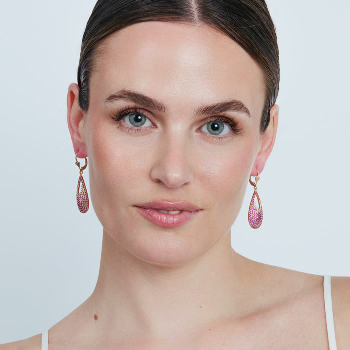 Pendientes Fenbach acabado oro rosa 18k
