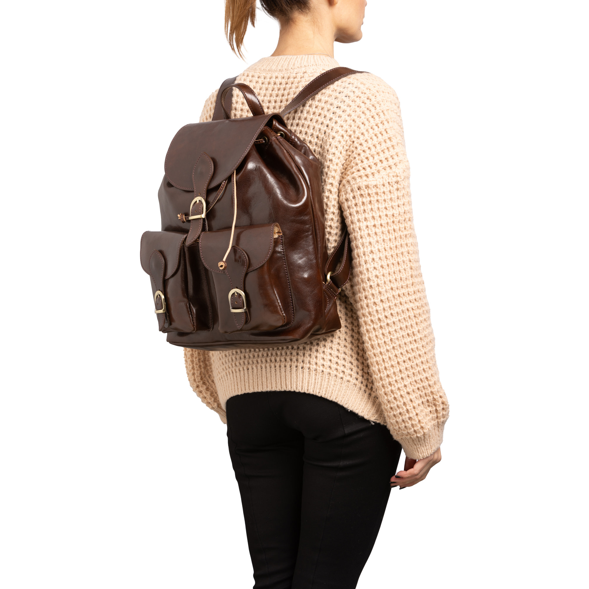 Borsa a spalla  da donna In Vera pelle Made in Italy 37x30x13 cm