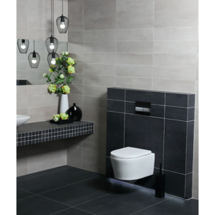 Pack WC Bati-support Geberit + WC Swiss Aqua Technologies sans bride + abattant SoftClose + plaque blanche (SLIM-SATrimless-H)