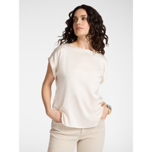 Elena Mirò - Blusa in raso - Beige