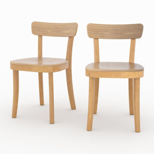 Lot de 2 chaises en bois clair - Keno