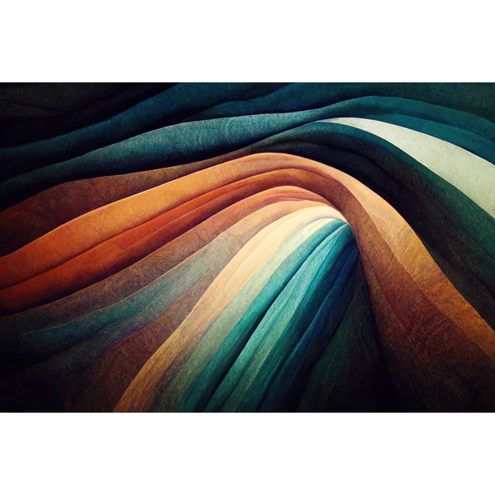 Tableau abstrait multicolore distorsion  Toile imprimée