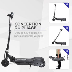 Trottinette électrique pliable enfant 7-14 ans - hauteur réglable - 120W 24V max. 12 Km/h - métal PP noir