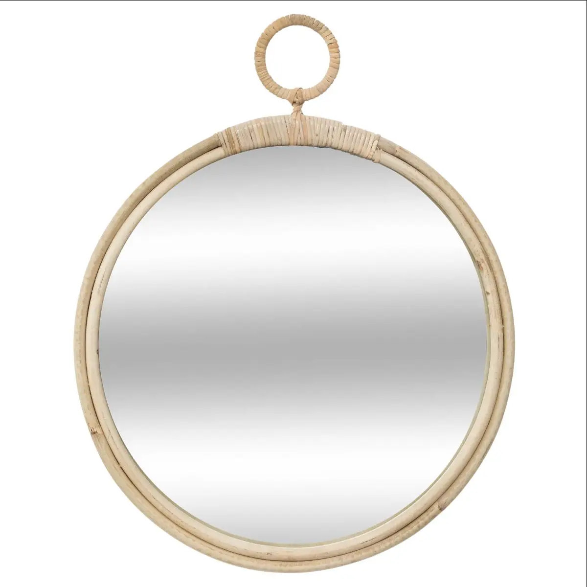 Miroir "Gousset" - rotin D38 cm
